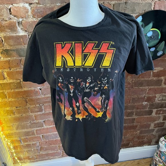 Vintage Distressed Kiss Band T Shirt 